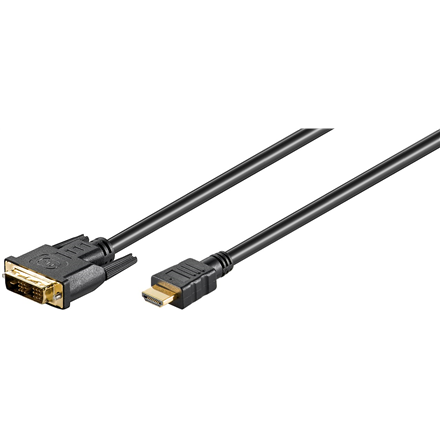 Goobay | DVI-D/HDMI cable, gold-plated | 51580 | DVI-D male Single-Link (18+1 pin) | HDMI male (type A) | HDMI to DVI-D | 2 m