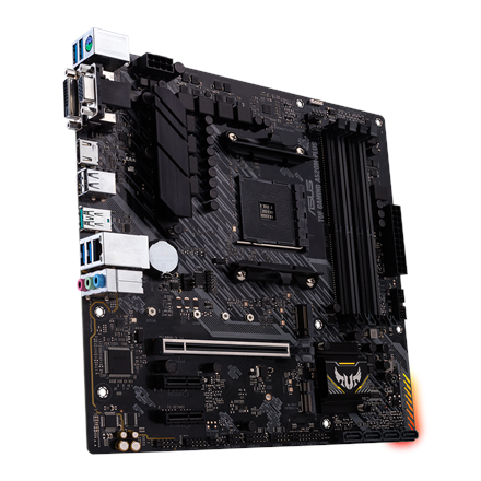 440x440 Asus | TUF GAMING A520M-PLUS | Processor family AMD | Processor socket AM4 | DDR4 | Memory slots 4 | Supported hard disk drive interfaces SATA, M.2 | Number of SATA connectors 4 | Chipset AMD A520 | Micro ATX