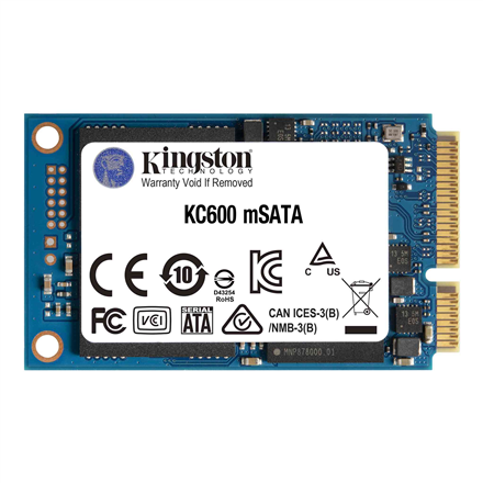 440x440 Kingston | KC600 | 1000 GB | Solid-state drive interface mSATA | Read speed 550 MB/s | Write speed 520 MB/s