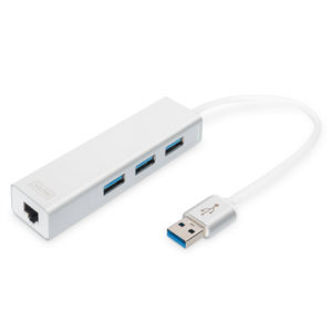 440x440 Digitus | 3-port USB Hub and Gigabit LAN adapter | DA-70250-1 | USB Hub