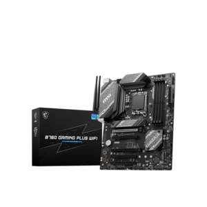 MSI | B760 GAMING PLUS WIFI | Processor family Intel | Processor socket  LGA1700 | DDR5 | Memory slots 4 | Supported hard disk drive interfaces SATA, M.2 | Number of SATA connectors 4 | Chipset Intel B760 | ATX