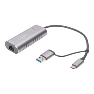 Digitus | USB Type-C Gigabit Ethernet Adapter 2.5G, USB-C + USB A (USB3.1/3.0) | DN-3028 | USB3.0/USB C 3.1 to 2.5G Ethernet Adapter