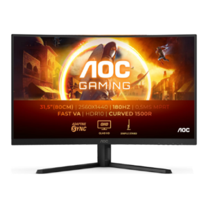 440x440 AOC | CQ32G4VE | 31.5 ” | VA | QHD | 16:9 | 180 Hz | 1 ms | 2560 x 1440 pixels | 300 cd/m² | HDMI ports quantity 2