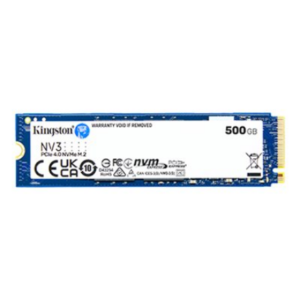 440x440 Kingston SSD | NV3 | 500 GB | SSD form factor M.2 2280 | Solid-state drive interface PCIe NVMe Gen 4.0 (x4) | Read speed 5000 MB/s | Write speed 3000 MB/s