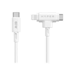 Hyper | HyperJuice Silicone USB-C to USB-C and Lightning Hybrid 60W Cable