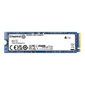 440x440 Kingston SSD | NV3 | 4000 GB | SSD form factor M.2 2280 | Solid-state drive interface PCIe 4.0 x4 NVMe | Read speed 6000 MB/s | Write speed 5000 MB/s