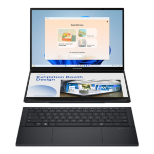 Asus | Zenbook Duo UX8406CA-PZ009W | Basalt Gray | 14 ” | OLED | Touchscreen | 3K | 2880 x 1800 pixels | Glossy | Intel Core Ultra 9 | 285H | 32 GB | LPDDR5X | Solid-state drive capacity 2000 GB | Intel Graphics | Windows 11 Home | 802.11be | Bluetooth version 5.4 | Keyboard language US international | Keyboard backlit