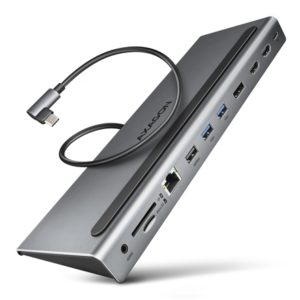 440x440 AXAGON USB-C 5Gbps TRIPLE 4K DISPLAY 11in1 Hub | HMC-4KX3