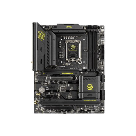 440x440 MSI MAG B860 TOMAHAWK WIFI | Processor family Intel | Processor socket LGA1851 | DDR5 | Supported hard disk drive interfaces SATA, M.2 | Number of SATA connectors 4