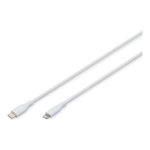 Digitus | Lightning silicone connection cable, USB-C – Lightning, 1m | AK-600110-010-W