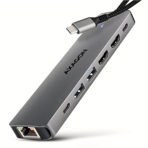 440x440 AXAGON USB-C 5Gbps DUAL 4K DISPLAY 7in1 Hub | HMC-7HX2