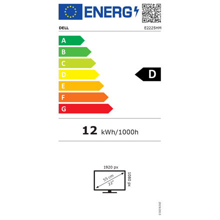 Dell | E2225HM | 22 " | VA | FHD | 16:9 | 100 Hz | 5 ms | 1920 x 1080 pixels | 250 cd/m² | Black
