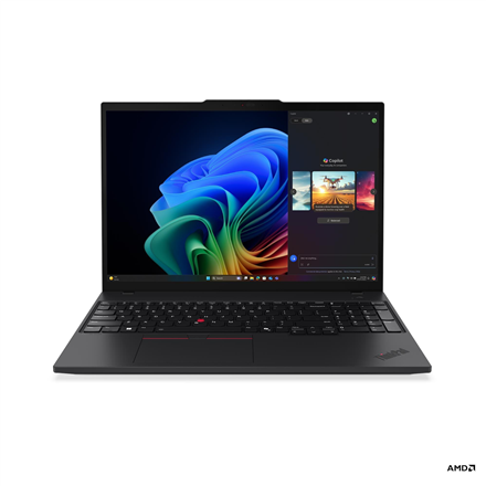 Lenovo Thinkpad T16 G4 AMD | Black | 16 " | IPS | WUXGA | 1920 x 1200 pixels | Anti-glare | AMD Ryzen AI 5 PRO | 340 | 32 GB | SO-DIMM DDR5 | Solid-state drive capacity 512 GB | AMD Radeon 840M Graphics | Windows 11 Pro | 802.11be | Bluetooth version 5.4 | LTE Upgradable | Keyboard language Nordic | Keyboard backlit | Warranty 36 month(s) | Battery warranty 12 month(s)