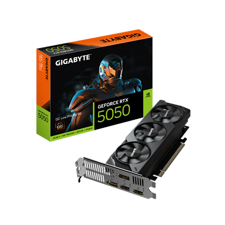 440x440 Gigabyte GeForce RTX 5050 OC Low Profile 8G | NVIDIA | 8 GB | GeForce RTX 5050 | GDDR6 | HDMI ports quantity 2 | PCI-E 5.0