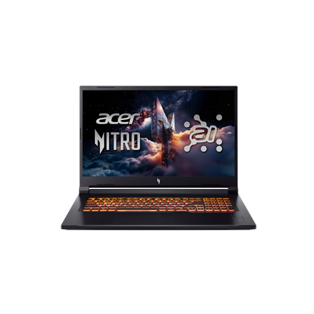 Acer | Nitro V 17 AI ANV17-41-R27Z | Obsidian Black | 17.3 " | IPS | QHD | 2560 x 1440 pixels | AMD Ryzen 7 | 260 | 32 GB | DDR5 | Solid-state drive capacity 1000 GB | NVIDIA GeForce RTX 5060 | GDDR7 | 8 GB | Windows 11 Home | 802.11ax | Bluetooth version 5.3 | Keyboard language US international | Keyboard backlit | Warranty 24 month(s)