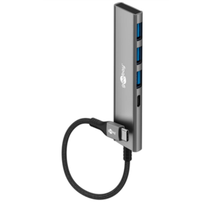 440x440 Goobay Slim 4-Port USB Hub, USB-C to USB-C/USB-A, 5 Gbit/s | 76562