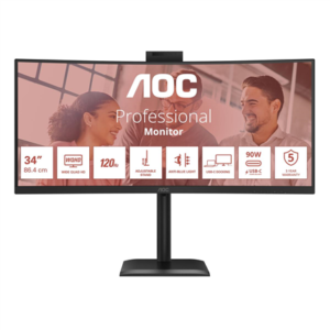440x440 AOC | CU34E4CW | 34 ” | VA | UWQHD | 120 Hz | 4 ms | 3440 x 1440 pixels | 350 cd/m² | HDMI ports quantity 2 | Black