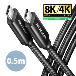 440x440 AXAGON | NewGEN+ USB-C to USB-C 4 Gen 3×2/240 W cable, 0.5 m | BUCM4X-CM05AB