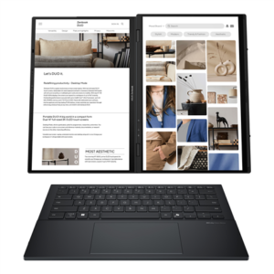 Asus | Zenbook Duo UX8406CA-QL287W | Inkwell Gray | 14 ” | OLED | Touchscreen | FHD | 1920 x 1200 pixels | Intel Core Ultra 7 | 255H | 16 GB | LPDDR5X | Solid-state drive capacity 1000 GB | Intel Arc Graphics | Windows 11 Home | 802.11be | Bluetooth version 5.4 | Keyboard language US international | Keyboard backlit | Warranty 24 month(s) | Battery warranty 12 month(s)