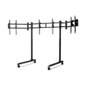 Next Level Racing Floor stand | Tube Freestanding Triple Monitor Stand | Up to 3×43 ” | Height adjustment, Tilt | Maximum weight (capacity) 50 kg | Black