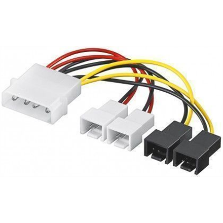 Goobay | Power cable/adapter for PC fans; 5.25 inch male to fan 2x 12 V/2x 5 V