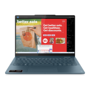 Lenovo Yoga 7 2-in-1 14AKP10 AMD | Tidal Teal | 14 ” | OLED | WUXGA | 1920 x 1200 pixels | AMD Ryzen AI 7 | 350 | 16 GB | Soldered LPDDR5 | Solid-state drive capacity 512 GB | AMD Radeon 860M Graphics | Windows 11 Home | 802.11be | Bluetooth version 5.4 | Keyboard language English | Keyboard backlit | Warranty 24 month(s) | Battery warranty 12 month(s)