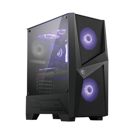 440x440 MSI MAG FORGE 100M PC Case, Mid-Tower, USB 3.2, Black | MSI | MAG FORGE 100M | Black | ATX