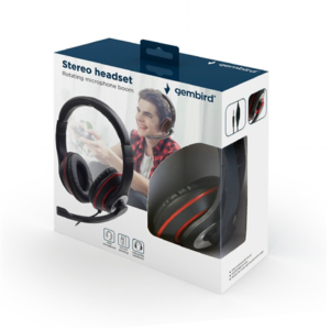 440x440 Gembird | Stereo headset | MHS-03-BKRD | On-Ear | Built-in microphone | 3.5 mm