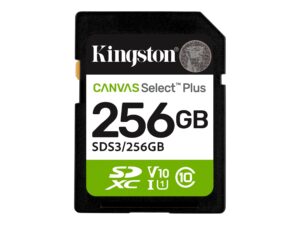 Kingston Canvas Select Plus | 256 GB | SD | Flash memory class Class 10, UHS-I, U1/U3, Video Class 10/30
