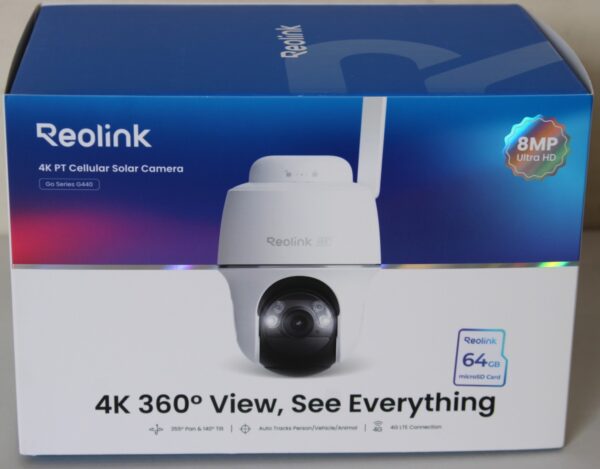 SALE OUT. | Reolink | 4K 4G LTE Wire Free Camera | Go Series G440 | 24 month(s) | Dome | 8 MP | Fixed | IP64 | H.265 | MicroSD (Max. 128GB) | UNPACKED, SCRATCHED ITEM BACK SIDE
