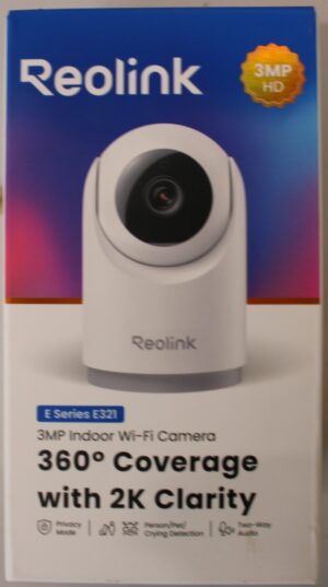 SALE OUT. Reolink E321 Smart Indoor Cam Wi-Fi PT, White | Reolink Camera | E Series E321 | 24 month(s) | Tabletop | 3 MP | 4mm/F2.0 | MicroSD up to 512GB | DAMAGED PACKAGING