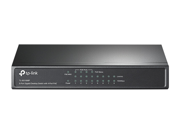 TP-LINK | Switch | TL-SG1008P | Unmanaged | Desktop | Gigabit Ethernet (copper) ports quantity 8 | Power over Ethernet (PoE) ports quantity 4 | Power supply type External | 36 month(s)