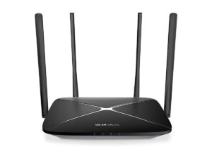 Mercusys | AC1300 Wireless Dual Band Gigabit Router | AC12G | 802.11ac | 400+867 Mbit/s | 10/100/1000 Mbit/s | Ethernet LAN (RJ-45) ports 3 | Mesh Support No | MU-MiMO Yes | No mobile broadband | Antenna type 4xFixed | No