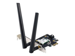 Asus | AX1800 Dual-Band Bluetooth 5.2 PCIe Wi-Fi Adapter | PCE-AX1800 | 802.11ax | 574+1201 Mbit/s | Mesh Support No | MU-MiMO Yes | No mobile broadband | Antenna type External