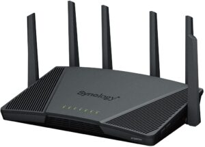 Synology RT6600ax Ultra-fast and Secure Wireless Router for Homes | Synology | Ultra-fast and Secure Wireless Router for Homes | RT6600ax | 802.11ax | 4800  Mbit/s | Ethernet LAN (RJ-45) ports 5 | Mesh Support No | MU-MiMO Yes | No mobile broadband | Antenna type  External antenna x 6 | 24 month(s)