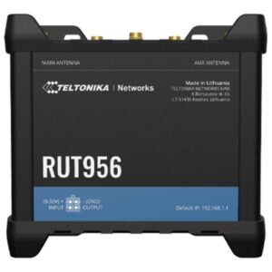 Teltonika | Industrial Router | RUT956 | 802.11n | 10/100 Mbit/s | Ethernet LAN (RJ-45) ports 4 | Mesh Support No | MU-MiMO No | 2G/3G/4G | Antenna type 2 x SMA for LTE, 2 x RP-SMA for WiFi, 1 x SMA for GNSS | 1x USB 2.0 Teltonika | Industrial Router | RUT956 | 802.11n | 10/100 Mbit/s | Ethernet LAN (RJ-45) ports 4 | Mesh Support No | MU-MiMO No | 2G/3G/4G | Antenna type 2 x SMA for LTE, 2 x RP-SMA for WiFi, 1 x SMA for GNSS | 1x USB 2.0