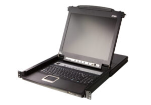 Aten | 8-Port PS/2-USB VGA 17″ LCD KVM Switch with Daisy-Chain Port and USB Peripheral Support | CL5708M