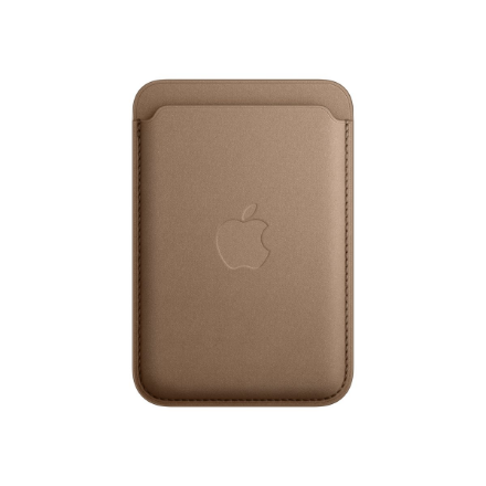 Apple | iPhone FineWoven Wallet with MagSafe | Wallet case | Apple | iPhone 15 Pro, iPhone 15 Pro Max, iPhone 15, iPhone 15 Plus, iPhone 14 Pro, iPhone 14 Pro Max, iPhone 14, iPhone 14 Plus, iPhone 13 Pro, iPhone 13 Pro Max, iPhone 13 mini, iPhone 13, iPhone 12 Pro, iPhone 12 Pro Max, iPhone 12 mini, iPhone 12 | Durable Microtwill | Taupe | The wallet features strong built-in magnets that allow it to effortlessly snap into place on the back of your iPhone.