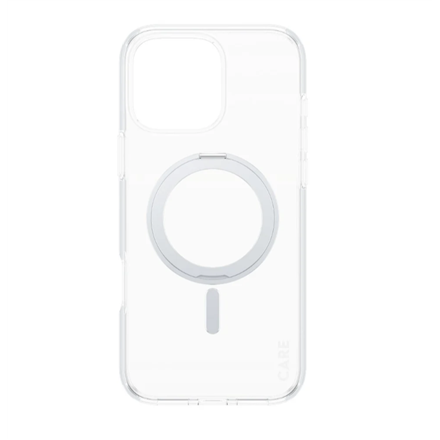 CARE Feature Case | Back cover | Apple | iPhone 16 Pro Max | Recycled plastic | Silver | Kickstand & MagSafe