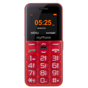440x440 myPhone | Halo Easy | Red | 1.77 ” | TFT | 24 MB | 32 MB | Single SIM | Bluetooth | Main camera resolution 0.3 MP | 1000 mAh