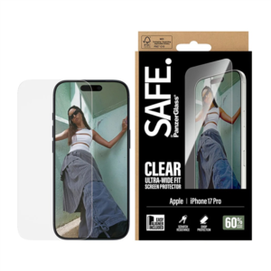 440x440 PanzerGlass Screen protector | Apple | iPhone 17 Pro | Transparent | Ultra-Wide Fit w. EasyAligner