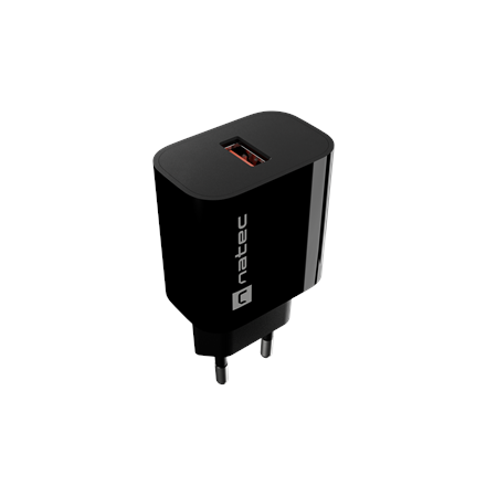 Natec Ribera USB Charger 1X USB-A 18W, Black