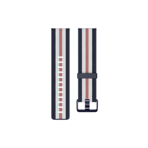 Fitbit | Versa-Lite Woven Hybrid Band, large, navy/pink | The Fitbit Versa woven hybrid band is made of polyester woven material on top and fluoroelastomer material on the bottom with an aluminium buckle. | The Fitbit Versa woven hybrid band is not water resistant.