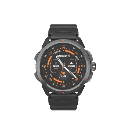Hammer Watch 2 | Smart watch | 1600 W | GPS (satellite) | Number of temperature settings 3 | AMOLED | Ionic function | 1.5" | Waterproof | Black | Warranty 3 month(s)