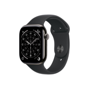 Apple Watch Series 11 GPS + Cellular 46mm Slate Titanium Case with Black Sport Band – M/L | Apple