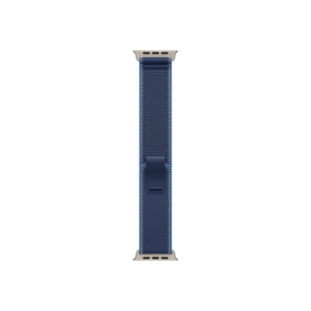 Apple | 49mm Blue/Bright Blue Trail Loop - S/M - Natural Titanium Finish