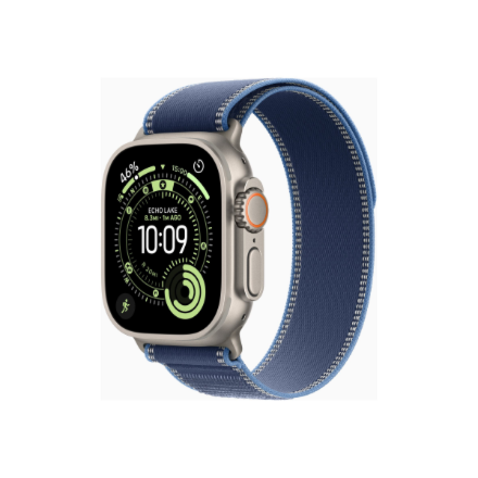 Apple Watch Ultra 3 GPS + Cellular 49mm Natural Titanium Case with Blue/Bright Blue Trail Loop - M/L | Apple
