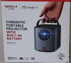 original SALE OUT. | Anker Nebula Mars 3 Air Google TV Projector with Built-In Netflix | Full HD (1920×1080) | 400 ANSI lumens | Black | DAMAGED PACKAGING | Wi-Fi