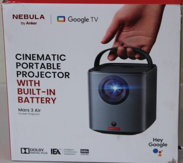 original SALE OUT. | Anker Nebula Mars 3 Air Google TV Projector with Built-In Netflix | Full HD (1920x1080) | 400 ANSI lumens | Black | DAMAGED PACKAGING | Wi-Fi