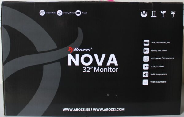 SALE OUT. Arozzi Nova 32" IPS, 180Hz, Computer Monitor - Black | SALE OUT. Arozzi | Nova | 32 " | IPS | QHD | 16:9 | 180 Hz | 1 ms | 2560 x 1440 pixels | 300 cd/m² | HDMI ports quantity 2 | Black | Warranty 24 month(s) | DEMO
